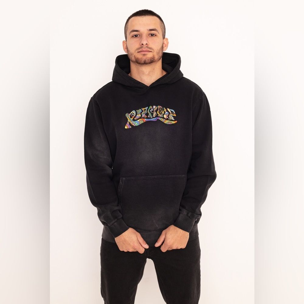 Ripndip Tribe Embroidered Pullover Hoodie in Faded Black Men’s Large